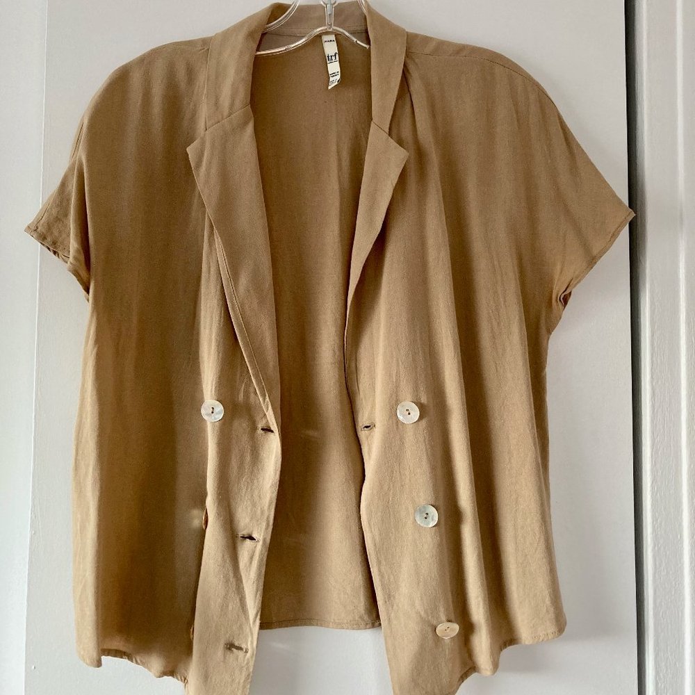 Zara TRF Collection Button-Up Short Sleeve Top